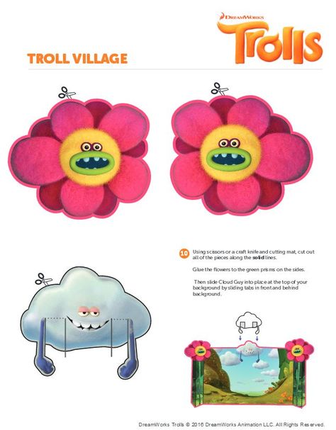 Troll Party Theme, Flowers Template, Trolls Cake, Trolls Party, Trolls Birthday Party, Troll Party, Twin Birthday, Birthday Planning, 6th Birthday Parties