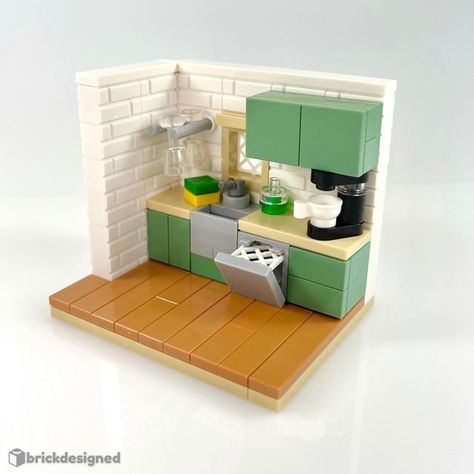 Jesse on Instagram: "Kitchen repost ☕️ I built this for a Christmas themed #furniturefriday a while back and it stands alone pretty well without the seasonal aspect 🍪 Inspired to build a dishwasher, the rest of the kitchen was designed around it 🍽️ . . . . #lego #afol #moc #grandma #legomoc #legomodular #modular #cooking #legocity #legotown #kitchen #cookies #legoideas #kitchendesign #legominifigures #interiordesign #legohouse #minifig #kitchenaid #legocreator #legocollection #legofurniture #legobuilding #legoexpert #legocustom #retro #vintagekitchen #kitchendecor" What To Build Out Of Legos, Legos To Build, Easy Lego Houses To Build, Aesthetic Lego House, Lego Stuff To Build, Lego Cottage Ideas, Lego House Interior, Random Lego Builds, Easy Lego Furniture