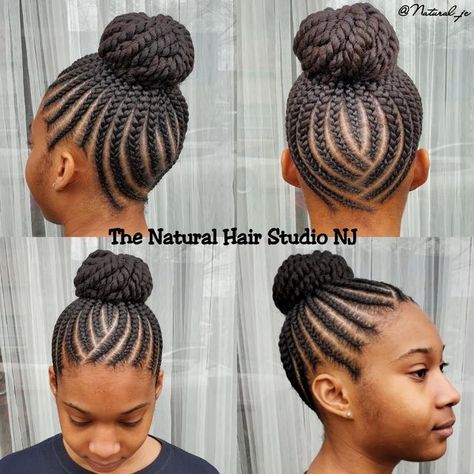 The Natural Hair Studio NJ on Instagram: "Cornrow Ponytail. NO added hair! #thenaturalhairstudionj #natural_jc #naturalhairstyles #braidedhairstyles #blackhair #blackownedbusiness #naturalhair #naturalhairsalon #naturalhairstylist #haitianhairstylist #teamnaturalhair" Back To School Hairstyles Black Kids Natural Hair No Braids, Cornrow Styles For Girls, Cornrow Ponytail Styles, Cornrows Natural, Kids Natural Hair, Hair Dues, Ghana Braids Hairstyles, Vacation Hair, Cornrow Styles