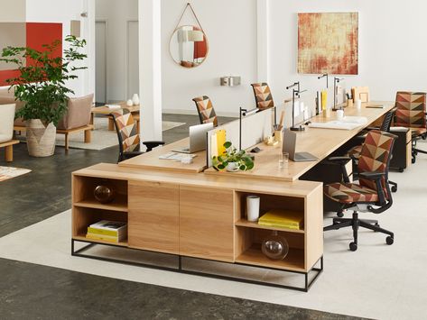 West Elm Work Greenpoint Series Open Workstation Office, Industrial Office Cubicles, Open Office Workstations, Glass Cubicles Office, Steelcase Chair, Office Modular Workstation, Steelcase Office, Office Redesign, Traditional Office