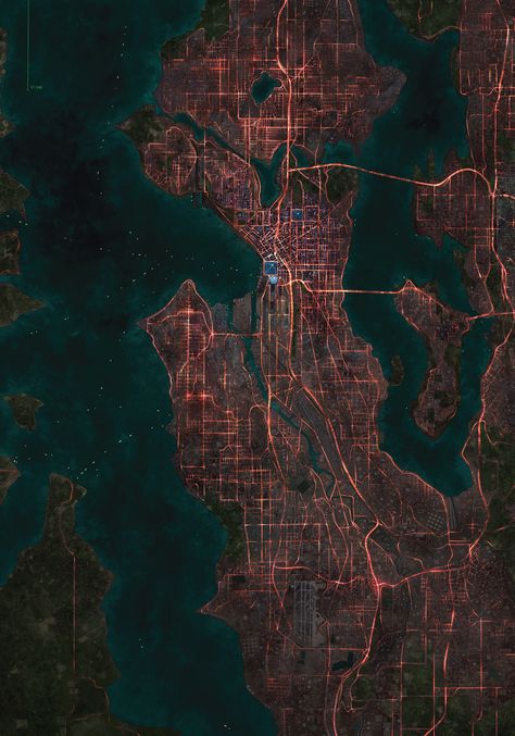 Interactive Map of Shadowrun's Seattle Sprawl Sci Fi City Map, Shadowrun Map, The Division Cosplay, Cyberpunk Ttrpg, Shadowrun Characters, Maps Design, Ville Cyberpunk, Seattle Map, Fantasy Locations