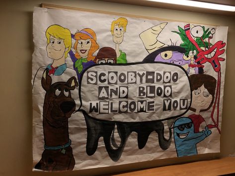 Cartoon Network Bulletin Board, Scooby Doo Bulletin Board, Cartoon Network Party, Res Life Bulletin Boards, Welcome Bulletin Boards, Ra Themes, Resident Advisor, Ra Bulletins, Ra Boards