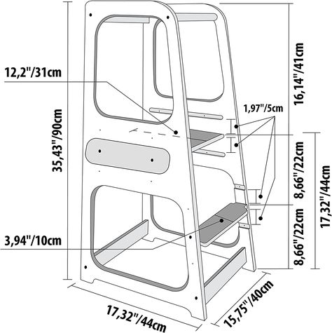 Montessori Kitchen Tower, Kitchen Helper Stool Diy Plans, Learning Tower Diy Plans, Montessori Stool, Diy Learning Tower, Montessori Chair, Learning Tower Diy, Rocking Chair Woodworking Plans, Rocking Bed