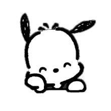 Pochacco Icons Black, Cute Black And White Icons, Pochacco Black And White, Cute White Pfp, Pochacco Widget, Widgets Black And White, Pfps Black And White, Black And White Icons Aesthetic, White Pfp Aesthetic