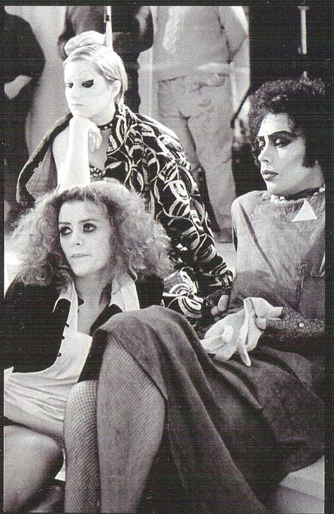 Little Nell (Columbia), Patricia Quinn (Magenta and Tim Curry (Dr. Frank N. Furter) Nell Campbell, Patricia Quinn, Tim Curry Rocky Horror, Tim Curry, Rocky Horror Show, The Rocky Horror Picture Show, Horror Picture Show, Rocky Horror Picture Show, Rocky Horror Picture