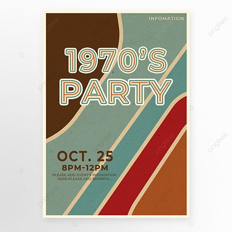 Retro Invitation Card Design, 70s Theme Retirement Party, 70s Invitations, Retro Invitation Design, Auction Themes, Retro Invitation, Disco Birthday, Invite Design, Green Invitations