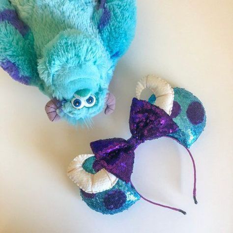 Sully Ears, Sully Halloween Costume, Ears Inspiration, Ear Ideas, Silver Wedding Anniversary Gift, Disney Gear, Diy Disney Ears, Disney Ears Headband, Disney Mouse Ears