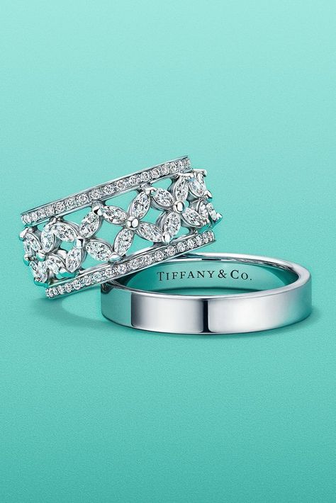 Tiffany Wedding Band, Tiffany Victoria, Tiffany Diamond Ring, Tiffany Engagement, Wedding Bands For Women, Tiffany Engagement Ring, Sapphire Engagement Ring Set, The Bling Ring, Sapphire Diamond Engagement