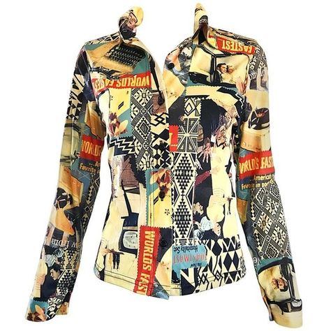 Preowned Amazing 1970s Novelty Print 50s Themed Long Sleeve Button... (685 CAD) ❤ liked on Polyvore featuring tops, blouses, beige, shirt blouse, long sleeve blouse, patterned button up shirts, long-sleeve shirt and button up shirts 70s Shirts For Women, Long Collar Shirt, 1970s Vintage Fashion, Label Inspiration, Patterned Button Up Shirts, Vintage Blouses, Mod Print, Beige Long Sleeve, Fitted Blouse