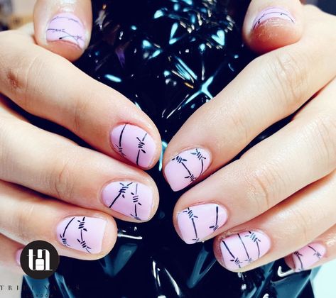 Barbed Wire Nail Designs, Barb Wire Nail Art, Post Malone Inspired Nails, Post Malone Nails Ideas, Post Malone Nails Design, Barbed Wire Nail Art, Post Malone Nails, Barbwire Nails, Barb Wire Nails