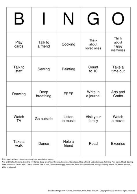 Free downloadable Coping Skills Bingo game to help your teens Ems Week, Ems Humor, Free Bingo Cards, After Earth, Bingo Party, Collateral Beauty, Tv Watching, Tastefully Simple, Catty Noir