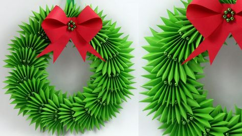 Welcome viewers, Sometimes paper flowers are better than real ones because they last longer and do not need maintenance. They are also great decorations for house parties. Today let's celebrate with flower craft, these paper gifts flower make everything better. Christmas Decor Ideas Paper, Paper Wreath Diy Christmas, Origami Reindeer, Paper Wreath Diy, Wreath Paper, Christmas Wreath Decor, Christmas Wreath Craft, House Parties, Paper Christmas Decorations