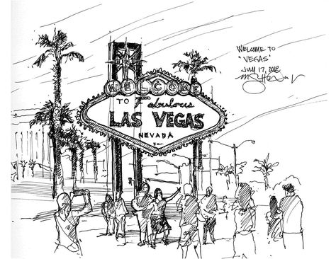 Las Vegas Drawing, Vegas Drawing, Las Vegas Boulevard, Notebook Sketches, Drawing Cartoon Characters, Pen Sketch, Drawing Cartoon, Vegas Strip, Alien Art