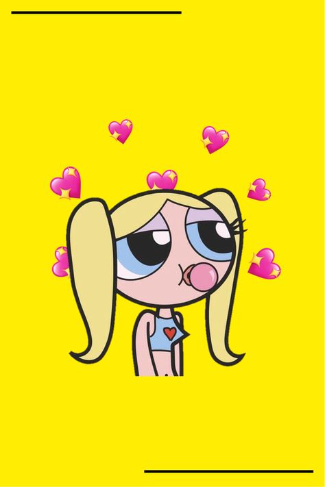 Bubbles Powerpuff Girls Aesthetic Wallpaper, Yellow Aesthetic Cartoon, Bubbles Wallpaper Aesthetic, Bubbles Powerpuff Girls Aesthetic, Powerpuff Girls Aesthetic Wallpaper, Puff Wallpaper, Girls Aesthetic Wallpaper, Powerpuff Girls Aesthetic, Yellow Pfp