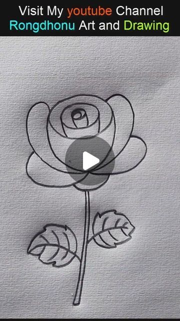 Flower Sketch Pencil, Sketching For Beginners, Drawing Techniques Pencil, Rose Drawing Simple, Cute Flower Drawing, Simple Flower Drawing, Easy Flower Drawings, Rose Sketch, Doodle Art Flowers