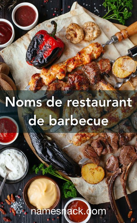 10 idées de noms pour votre restaurant de grillades. Bbq Food Truck Design, Bar And Grill Restaurant Food Ideas, Bbq Business Ideas, Barbecue Restaurant Design, Bbq Plates Ideas, Bbq Grill Logo, Bbq Restaurant Design, Barbecue Logo, Bbq Business