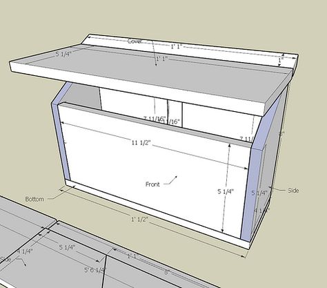 Took me a day and a half of sizing and optimizing, but now I can make this mailbox out of just one plank of 1x6 cedar that is 6 ft long.  Why, that's exactly what I have in my garage!  BTW, I consider this plan to be public-domain.  If you want to build one out of this plan, or modify it then build one.. go right ahead.  Send me a picture of yours when you are done! :-) Diy Letterbox, Mailbox On House, Cedar Mailbox, Letterbox Ideas, Wooden Mailbox, Custom Mailbox, Painted Mailboxes, Diy Mailbox, New Mailbox