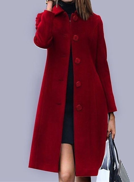 Winter Coat Short, Coat For Fall, Ladies Coat, Long Winter Coats, Clothing Outfit Ideas, Jacket Long, Short Coat, Casual Coat, Casual Street Style