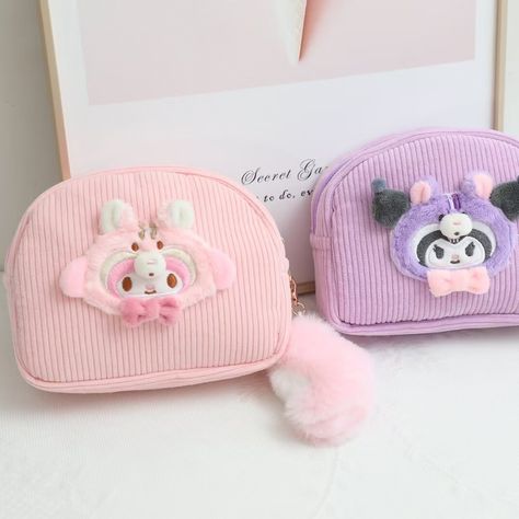 Lovely Saniro Cosmetic Bag My Melody Kuromi Cinnamoroll Makeup Bag Pencil Case Coin Purse Plush Bag Cinnamoroll Makeup, My Melody Kuromi, Kuromi Cinnamoroll, My Melody, Christmas List, Pencil Case, Cosmetic Bag, Makeup Bag, Coin Purse