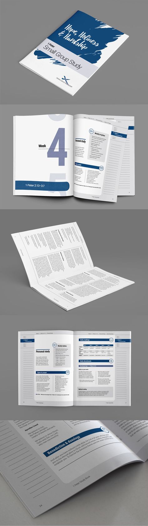 Sierra Grace Fellowship 1 Peter Bible study workbook by Kettle Fire Creative. Tags: small group guide, Bible study, devotional, booklet design, workbook design Peter Bible Study, Peter Bible, Workbook Layout, Church Welcome Center, Welcome Center, Workbook Design, Booklet Design, Devotional Books, Book Design Layout