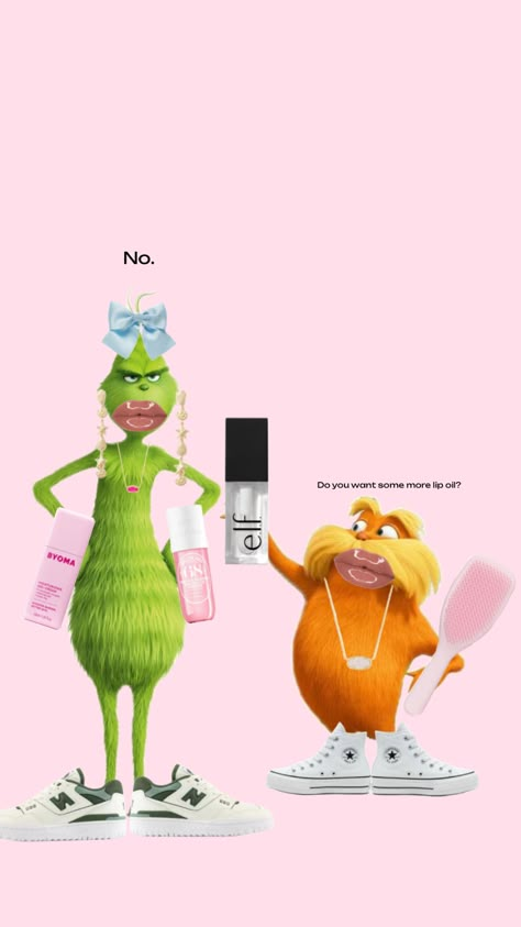 #preppy #grinch #preppygrinch #lorax #preppylorax The Lorax Aesthetic Wallpaper, Preppy Lorax And Grinch, Preppy Lorax Wallpaper, Preppy Lorax Video, Grinch Dancing, Lorax Preppy, Funny Christmas Pics, Lorax Characters, Preppy Shrek