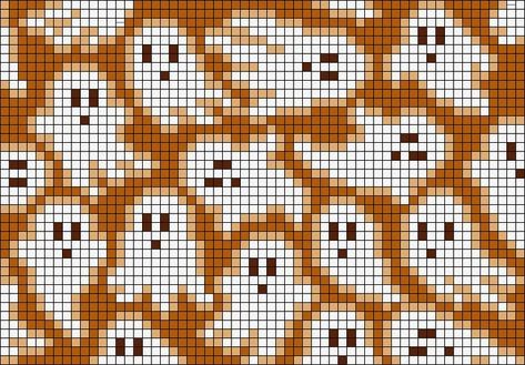 Fall Crochet Alpha Patterns, Fall Tapestry Crochet Pattern, Alpha Patterns Crochet Halloween, Ghost Grid Pattern, Radiohead Alpha Pattern, Over The Garden Wall Alpha Pattern, Autumn Alpha Patterns, Fall Grid Pattern, Pixel Graph Crochet Chart