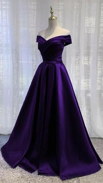 Dark Purple Party Dress, Dark Purple Prom Dresses, Prom Dress Dark, Dress Dark Purple, Satin Long Prom Dress, Purple Party Dress, Purple Party, Purple Prom Dress, Corset Dress Prom