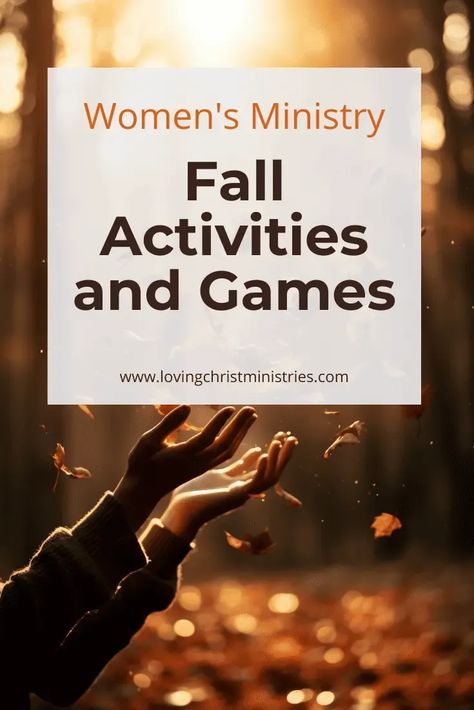 Explore these Women's Ministry Fall Activities and Games to find creative, spiritually enriching ideas for your women's ministry group. #womensministry #fallactivities Women Ministry Activities, Womens Ministry Fall Games, Fall Fellowship Ideas, October Womens Ministry Ideas, Womens Fellowship Activities, Women Church Group Activities, Fall Crafts For Women’s Ministry, Women’s Fellowship Games, Ladies Fellowship Games