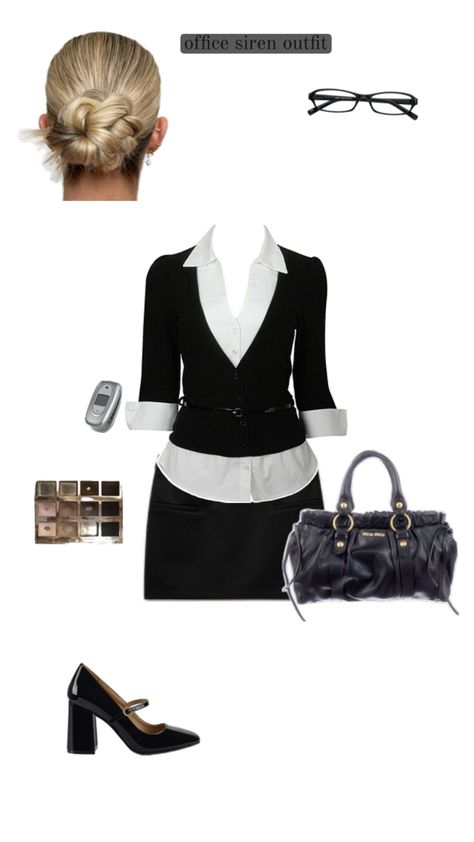 office siren outfit Siren Outfit, White Nails With Gold, Black Gold Nails, Plain Dress, Office Fashion, Office Outfits, Elegant Outfit, Black Nails, Outfits Aesthetic