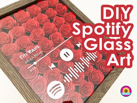 Spotify Shadow Boxes, Music Shadow Box Ideas, Cricut Projects Shadow Boxes, Mother’s Day Shadow Box Ideas, Valentines Shadow Box Ideas, Spotify Glass Art, Cricut Shadow Box, Blue And Gold Living Room, Diy Flower Boxes