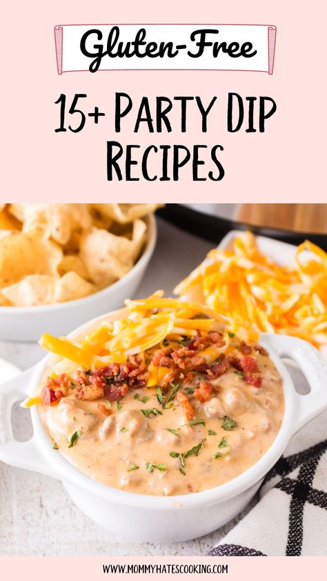 Easy Party Food Gluten Free, Dip Recipes Gluten Free, Gluten Free Hot Dips, Gluten Free Cheese Dip, Gluten Free Party Dips, Gluten Free Crockpot Dips, Gluten Free Crock Pot Appetizers, Gluten Free Thanksgiving Appetizers Easy, Gluten Free Queso Dip