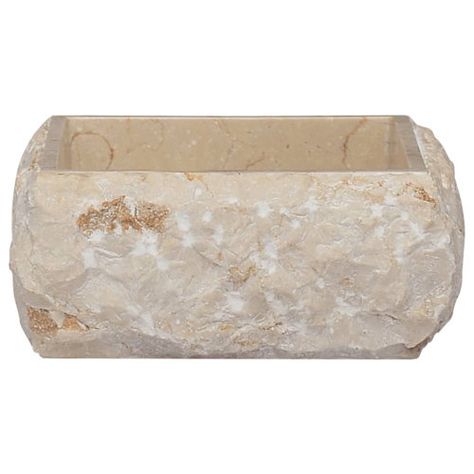 Laguna Marble Lerdo Rustic Stone Rectangular Vessel Bathroom Sink | Wayfair Marble Bed, Square Bathroom Sink, Marble Square, Cream Stone, Stone Basin, Marble Sinks, Rustic Stone, Bathroom Basin, Marble Bathroom