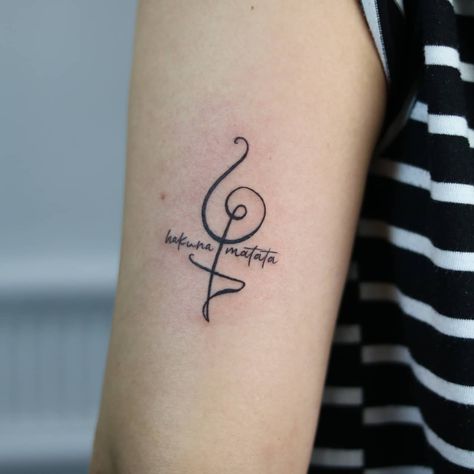 Hakuna Matata Symbol Tattoo -tattooist_ohoo Hakuna Matata Symbol Tattoo, Hakuna Matata Symbol, Hakuna Matata Tattoo, Infinity Symbol Tattoo, Symbol Tattoo, Mini Tattoo, Small Tattoos Simple, Calf Tattoo, Symbol Tattoos