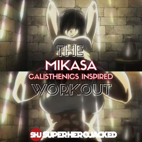 Mikasa Ab Workout, Survey Corps Workout, Mikasa Workout Routine, Mikasa Abs Workout, Mikasa Workout, Anime Workouts, Anime Training, Anime Workout, Character Workouts