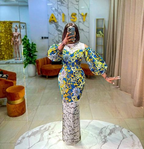 Arewa Ankara Gown Styles For Eid, Stylish Naija Dress, Ankara Mix With Lace Gown Style, Arewa Ankara Gown Styles, Serwaa Amihere Ankara Dresses, Long Ankara Dresses, Ankara Long Gown, Ankara Dress Designs, Ankara Short Gown Styles