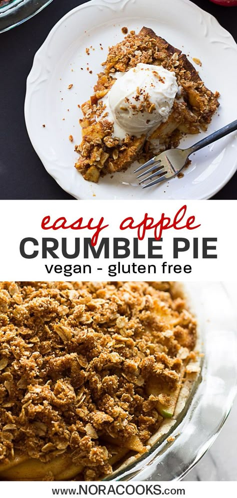 Gf Apple Crumble Pie, Gluten Free Dairy Free Apple Crumble, Gluten Free Pie Crumble Topping, Dairy Free Crumble Topping, Apple Pie With Almond Flour Crust, Dairy Free Apple Crumble, Healthier Apple Pie, Vegan Gluten Free Apple Crumble, Almond Flour Apple Crumble