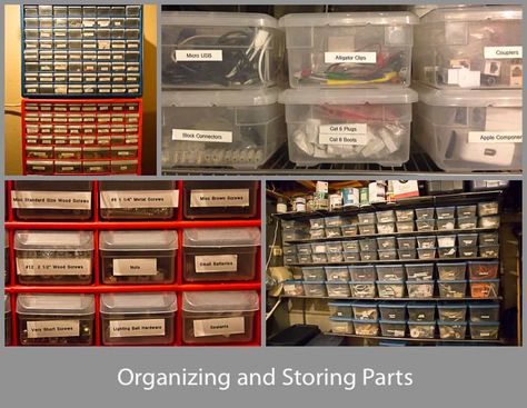 Storing and Organizing Parts (small parts, medium parts ... all parts!) - Super NoVA Adventures Emergency Kit For Home, Medium Parts, Hardware Organizer, Tech Storage, Small Parts Storage, Small Parts Organizer, Boot Organization, Clutter Solutions, Storage Room Organization