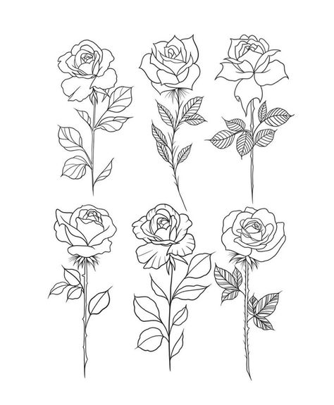 Rose Outline Tattoo, Rose Tattoo Stencil, Simple Rose Tattoo, Abstract Tattoo Ideas, Rose Outline, Rose Flower Tattoos, Rose Drawing Tattoo, Rose Tattoos For Men, Small Rose Tattoo