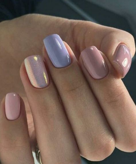 Unghie Sfumate, Makeup Nails Designs, Squoval Nails, Manicure Tips, Purple Nail, Her Nails, Pastel Nails, Dipped Nails, Pedicures