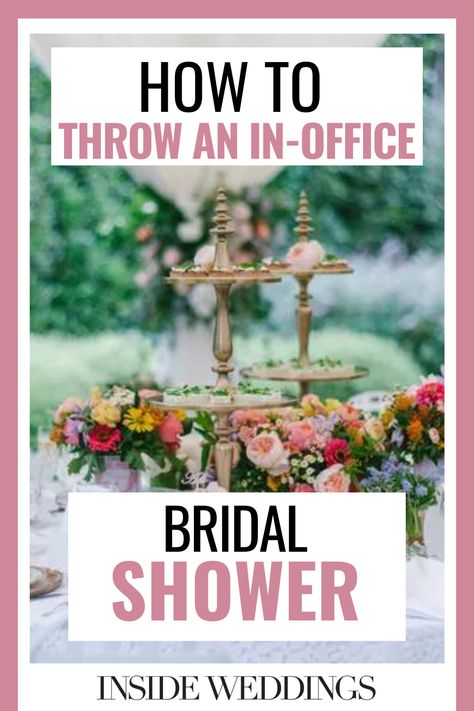 If you're looking for tips on how to throw an amazing in-office bridal shower for your coworker, you've come to the right place! Here at Inside Weddings, we know a thing or two about planning the perfect workplace bridal shower. Follow us for more tips and tricks on how to make your coworker's bridal shower the best it can be! Bridal Shower At Work Decorations, Work Wedding Shower Ideas Simple, Bridal Shower Office Party, Bridal Shower Table Layout, At Work Bridal Shower Ideas, Bridal Shower Easy Decorations, Office Wedding Shower Ideas, Bridal Shower For Coworker, Coworker Wedding Shower Ideas