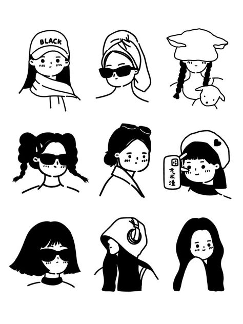 심플한 그림, Sketch Note, 인물 드로잉, Cute Doodles Drawings, Doodle Illustration, Cute Cartoon Drawings, Dibujos Cute, Mini Drawings, Illustration Character Design