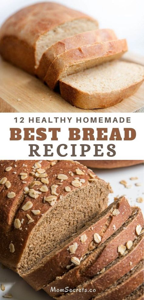 Want to learn to make Homemade Bread? With this 12 healthy, delicious, easy to follow recipes, you’ll be filling your home with the aroma of freshly baked bread in no time. #homemadebread Healthy Homemade Bread Recipes, Bread Machine Recipes Healthy, Healthy Homemade Bread, Best Homemade Bread, Homemade Bread Recipes, Make Homemade Bread, Homemade Whole Wheat Bread, Seeded Bread Recipes, Honey Oat Bread