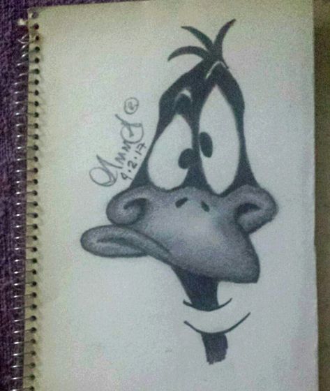 Daffy Duck #DaffyDuck Daffy Duck Drawing, Duffy Duck, Duck Drawing, Scary Drawings, Drawing Things, Boring Day, Daffy Duck, Pictures To Draw, Drawing Ideas