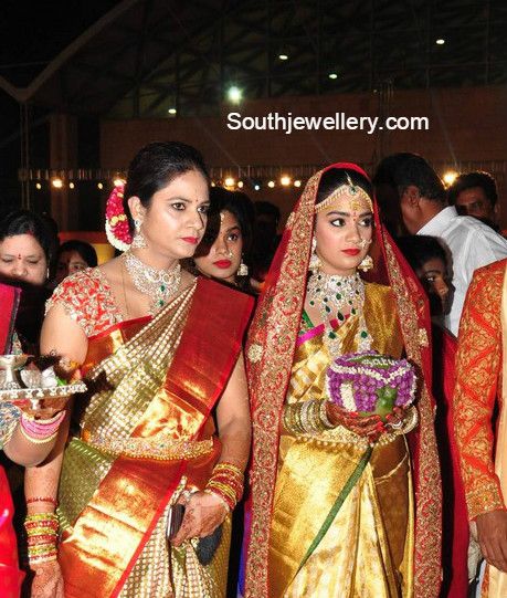 revanth reddy daughter wedding photos Pattu Sari, Revanth Reddy, Gold Saree, Bollywood Bridal, Lehenga Saree Design, Indian Bridal Sarees, Indian Bridal Jewellery, Latest Model Blouse Designs, Diamond Wedding Jewelry