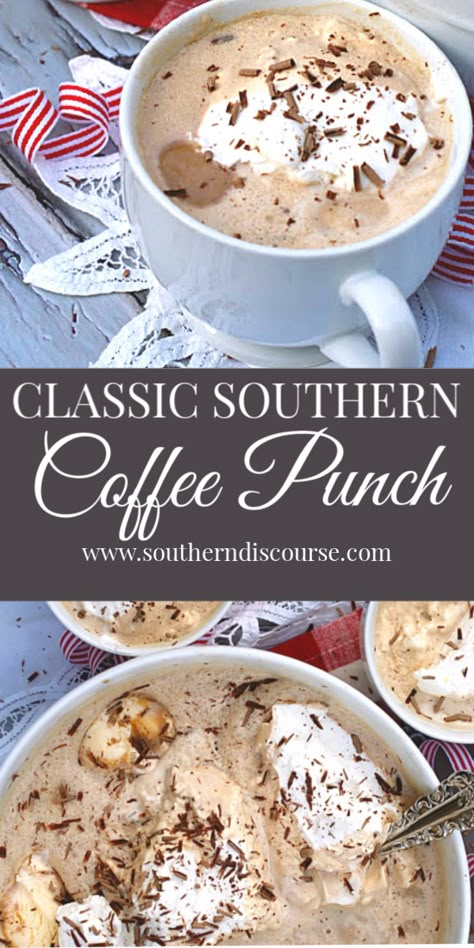 Ice Cream Punch, Mocha Drink, Coffee Punch, Coffee Mocha, Ice Cream Drinks, Punch Recipe, Mocha Coffee, Coffee Ice, Party Punch