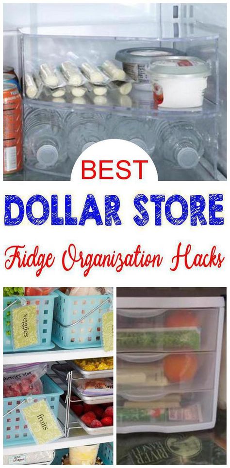 Fridge Organization Hacks, Dollar Store Organization Hacks, Fridge Organization Ideas, Best Fridge, Dollar Store Organization, Tips For Organizing, Diy Organizer, Craft Storage Organization, Hacks And Tips