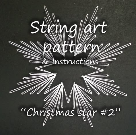 Difficulty Level: 1/5 Average completion time: 1-2.5 hours (actual working time, depending on the skill level) The pattern is suitable for a 7'' x 7'' (that is 18cm x 18cm) board, or a bit bigger, if you wish. You may see a sample of the instructions file in photo #2. What's included for instant download: - PDF with the pattern, printable in standard A4 paper size - PDF with easy to follow, step-by-step instructions (tools & materials list included, as well as printing directions for the pattern), accompanied by dozens photos of the actual creation process of the piece.  All patterns provided by The String Art Studio are tested: the artwork illustrated in the photos has been created using this exact pattern, so that you can also have the exact same result on yours. If you wish to have the String Art Szablon, Christmas String Art, String Art Christmas, String Art Patterns Templates, String Art Patterns Free, String Art Template, String Art Pattern, Stage Backdrops, Printable String Art Patterns