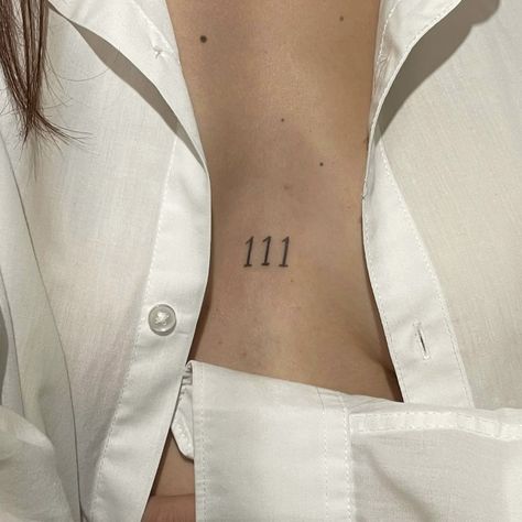 111 Tattoo Chest, 111 Meaning Angel Tattoo, 11 11 Chest Tattoo, 111 Chest Tattoo, 1111 Meaning Tattoo, Angel Numbers Tattoo 111, 111 Intuition Tattoo, Trust Your Gut Tattoo, One Word Chest Tattoo