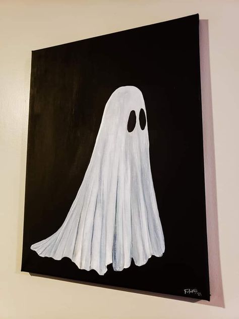 Asthetic Paintings Dark Easy, Black Canvas Paintings Spooky, Simple Things To Paint On Canvas Easy Halloween, Black Canvas Paintings Easy Halloween, Red White And Black Paintings, Simple Goth Painting Ideas, Halloween Simple Paintings, Spooky Easy Painting Ideas, Hollowed Painting Ideas