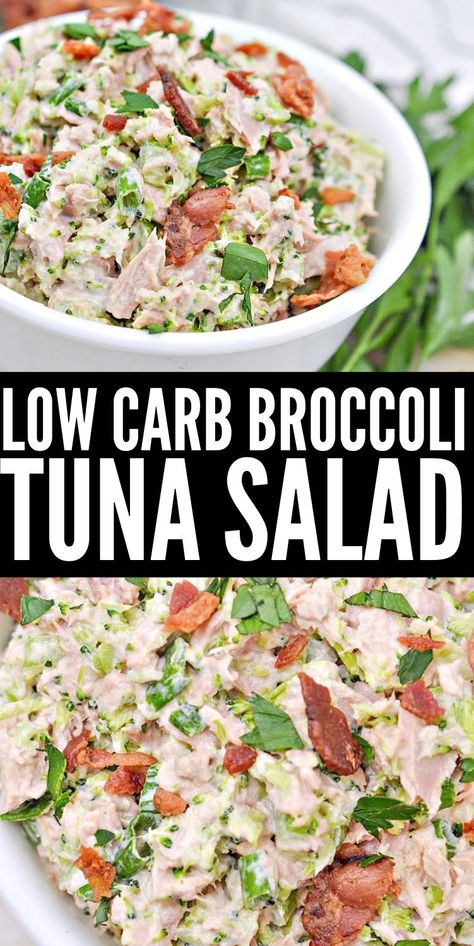 Loaded Broccoli Cauliflower Salad (low Carb), Tuna And Broccoli Salad, Tuna Broccoli Salad, Cauliflower Tuna Salad, Loaded Tuna Salad, Tuna Keto Recipes Low Carb, Tuna And Broccoli Recipes, Canned Tuna Recipes Healthy Low Carb, Tuna Low Carb Recipes